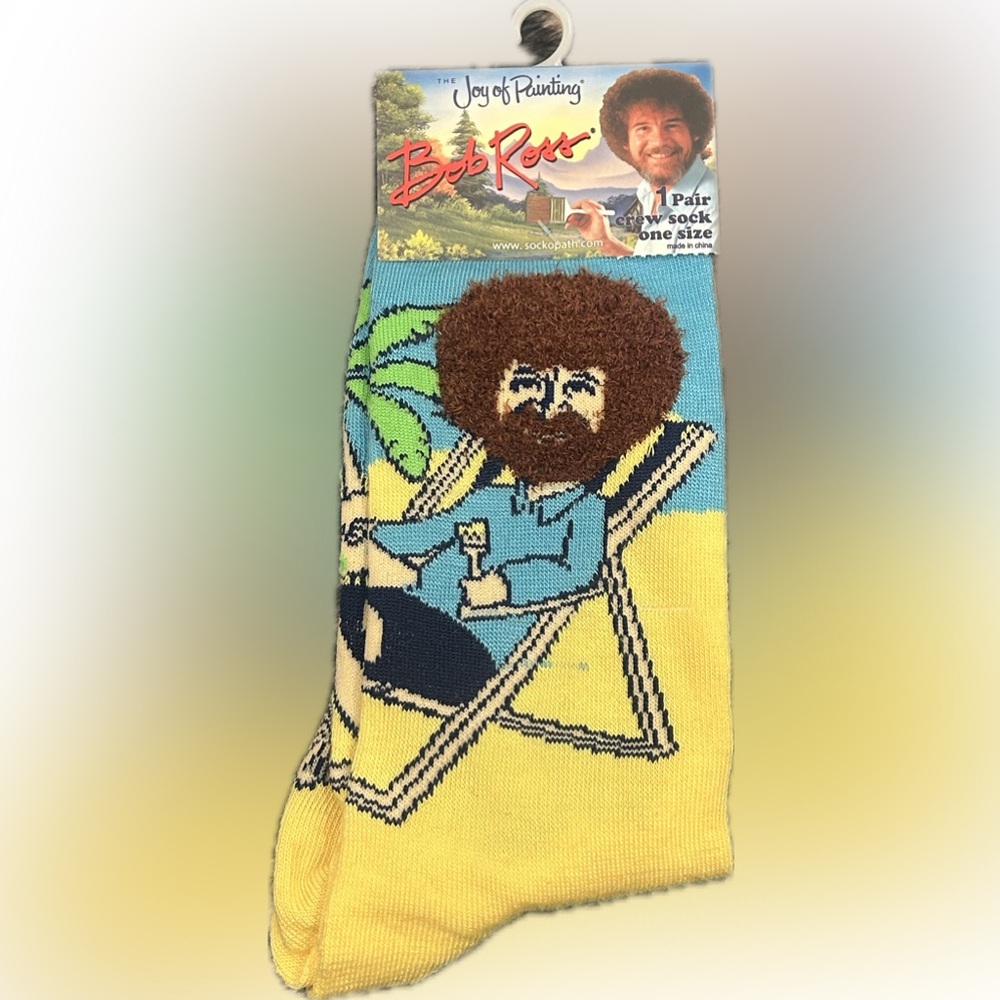 Bob Ross Tropical Crew Socks | NWT | O/S Unisex Adult